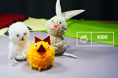 Geiles DIY for kids: Osterbasteln Teil 3 – noch mehr Pompon-Tiere